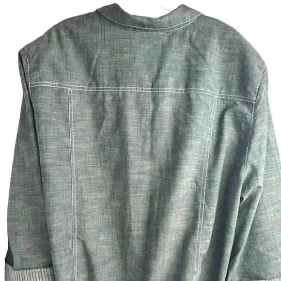 Alfred Dunner Women's Plus Size 24W Gray Jacket w/ Pockets & Roll-Up Sleeves - Picture 7 of 13